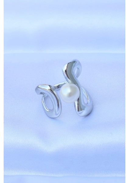 Bfs Pirinç Gümüş Renk Ayarlanabilir Inci Taşlı Yüzük fiyatları