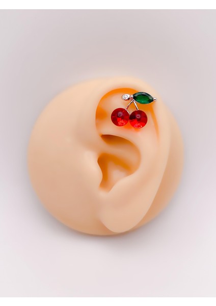 Cerrrahi Çelik Piercing ( Pirsing ) Büyük Kiraz Helix Upper Lobe Piercing (1ADET)