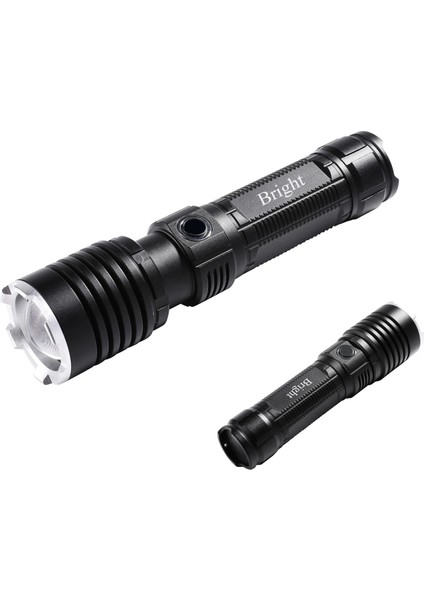 Bright GHT-5761 XP90 LED 3 Mod Zoomlu Yağmur Suyu Geçirmez Şarjlı El Feneri 26650 Pilli modelleri
