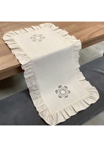 Dantelli & Fırfırlı Runner- 45X90 cm