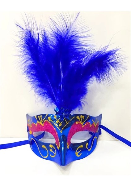 Bfs Renkli Tüylü Venedik Parti Maskesi Karışık Renk 12 Adet modelleri