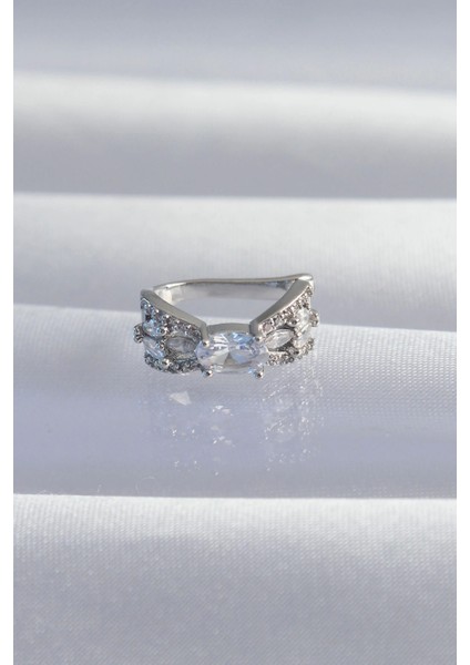 Bfs Pirinç Gümüş Renk Zirkon Taş Kaplama Earcuff Küpe