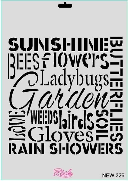 Rich New Seri N-326 Stencil 35X25 cm