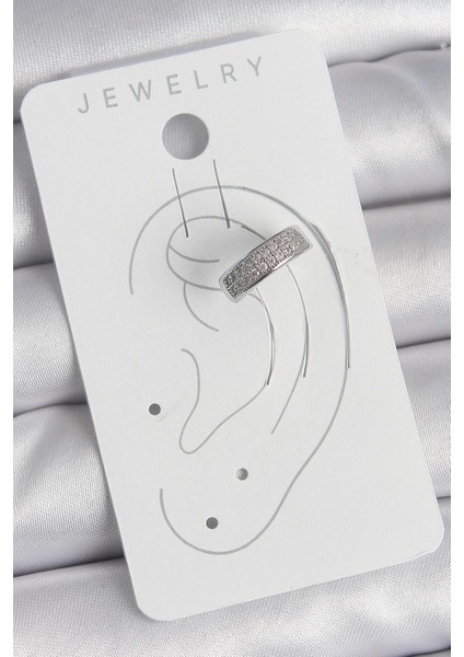 Bfs Pirinç Gümüş Renk Zirkon Taşlı Kıkırdak Model Kadın Küpe fiyatları