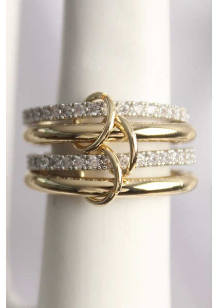 Bfs Pirinç Mix Renk Zirkon Taşlı 4'lü Kadın Yüzük fiyatları