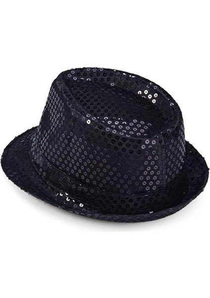 Bfs Çocuk Boy Siyah Payetli Şapka Gösteri Şapkası Michael Jackson Şapkası 54 No