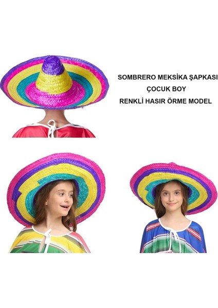Bfs Sombrero Meksika Şapkası Renkli Örme Hasır Çocuk Boy indirimleri