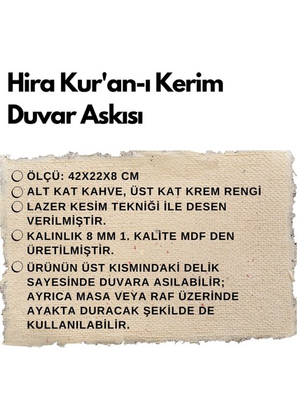 Hira Kuran-I Kerim Duvar Askısı, Kuran-I Kerim Kutusu modelleri