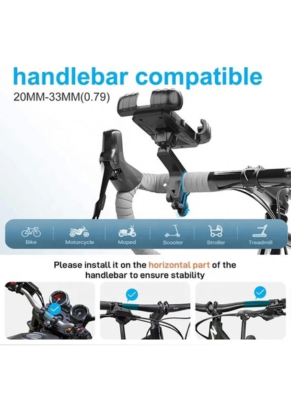 360° Derece Ayarlanabilen Gidon Bağlantılı Bisiklet Motosiklet Için Abs 4-7.8″ Inç Telefon Tutucu