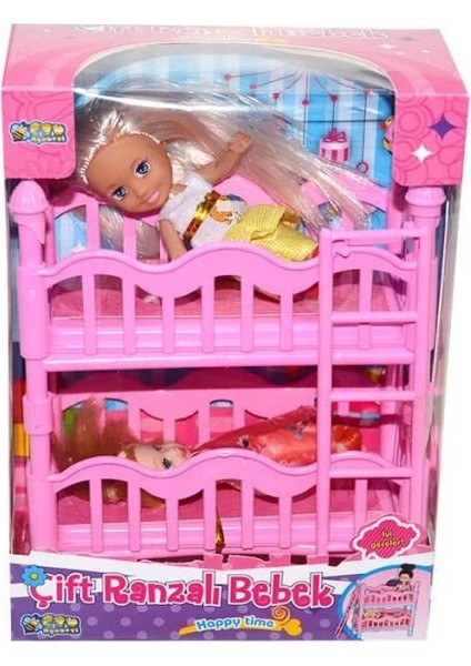Bfs Nessiworld K899-17 2 Katlı Kutulu Ranzalı Bebek Seti-Halit Can Oyuncak