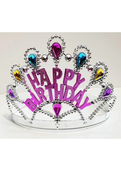 Bfs Nessiworld Gümüş Renk Happy Birthday Yazılı Doğum Günü Tacı 60 cm fiyatları