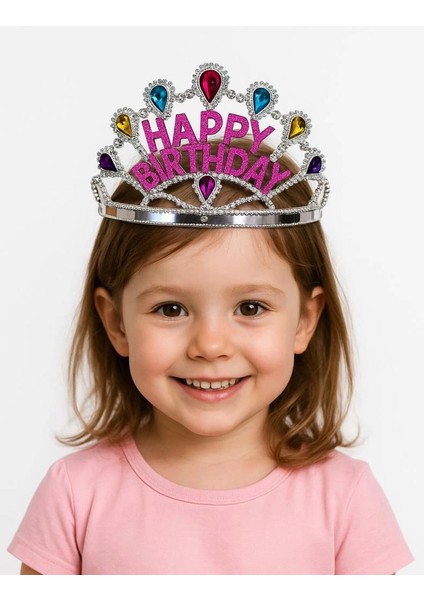 Bfs Nessiworld Gümüş Renk Happy Birthday Yazılı Doğum Günü Tacı 60 cm fırsatları