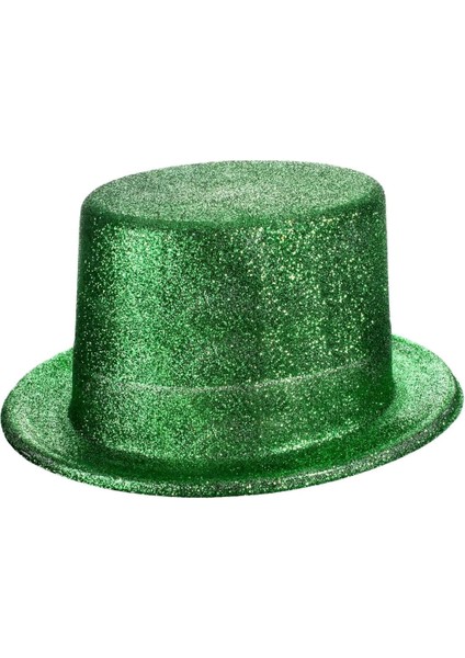 Bfs Yeşil Renk Parıltılı Simli Fötr Silindir Parti Şapkası fiyatları