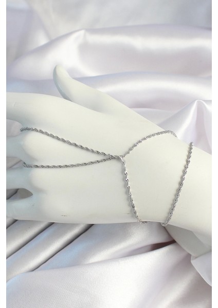 Bfs Pirinç Gümüş Renk Burgu Zincirli Şahmeran