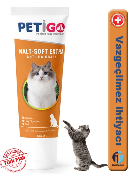 - Kediler Için Tüy Yumağı Önleyici Malt Macunu - 100ML Soft / Anti-Hearball Paste