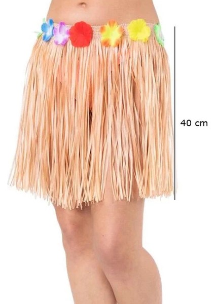 Bfs Yetişkin ve Çocuk Uyumlu Rengarenk Püsküllü Hawaii Luau Hula Etek 40 cm fiyatları