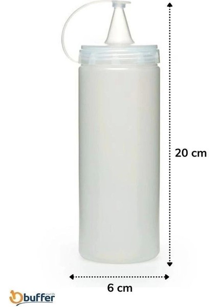 Bfs Şeffaf Kapaklı Sızdırmaz Yağlık Sosluk Şişesi Plastik Yağdanlık 400 ml AP-9028