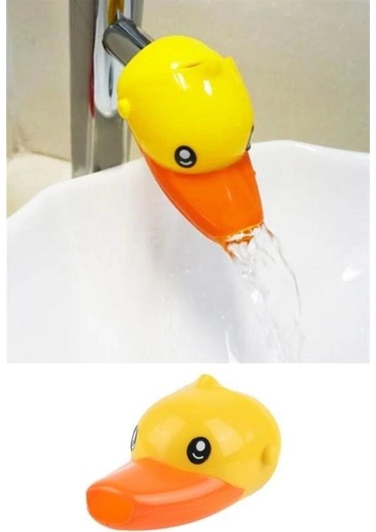 Bfs Çocuklar Için Eğitici ve Güvenli Musluk Uzatıcı Genişletici Başlık Aparatı Ördek Figürlü