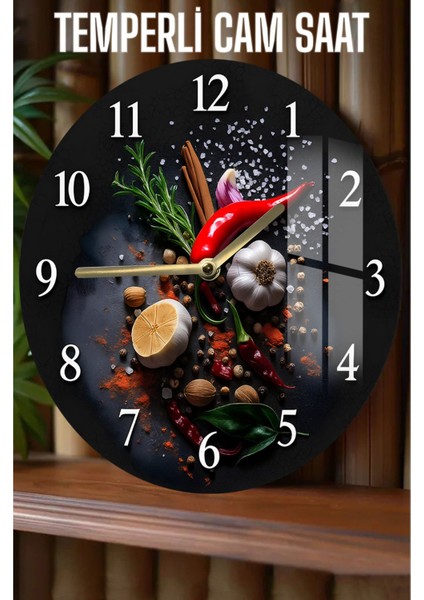 Mutfak Dekorasyonunuza Şıklık Veişlevsellik Katın! 3D Görünümlü Temperli Cam Saat – 33 cm CSDW148