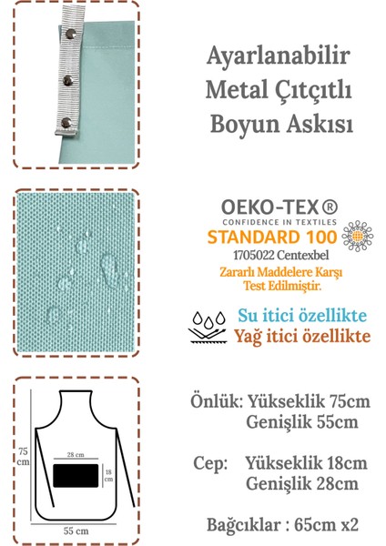 Kumaş Mutfak Önlüğü Seti 2'li Leke Tutmaz Su Itici %65 Pamuk %35 Polyester Kadın - Erkek Chef Şef Önlük modelleri