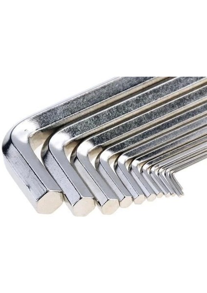 Bfs 9 Parça Çelik Alyan Seti Kısa Düz Köşe Alyan Anahtar Takımı