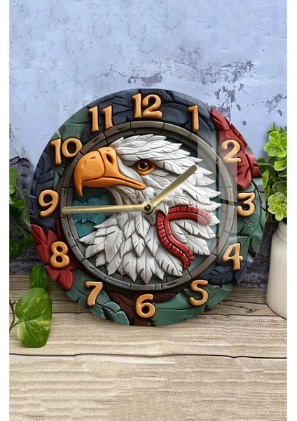 Kartal Gibi Göz Açtırmayan Tasarım! 3D Görünümlü Temperli Cam Saat – 33 cm CSDW013 modelleri
