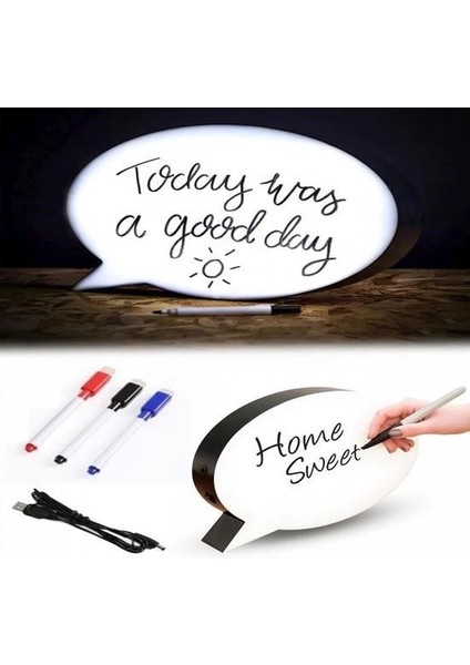 Bfs Kalemle Yazılabilen Konuşma Balonu Görünümlü Işıklı Mesaj Panosu fiyatları