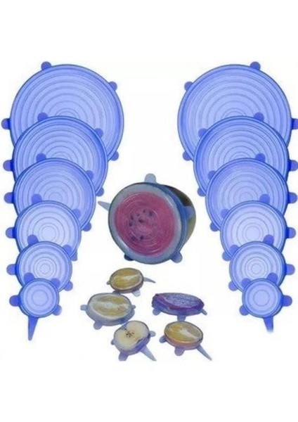 Bfs Tazeliği Koruyan 6lı Silikon Streç Gıda Saklama Koruma Kapakları