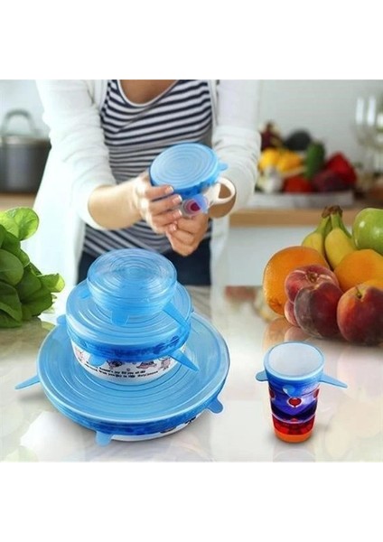 Bfs Tazeliği Koruyan 6lı Silikon Streç Gıda Saklama Koruma Kapakları