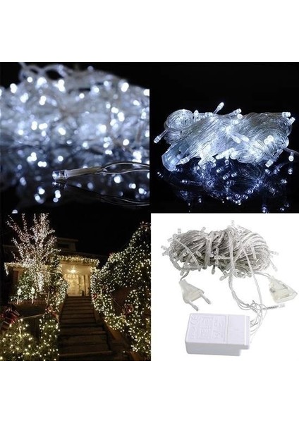 Bfs 100 Ledli 8 Fonksiyonlu 10 Metre LED Aydınlatma Dekor Lambası (Beyaz) indirimleri