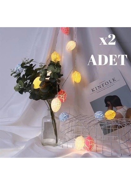 Bfs 10LU Renkli Yumurta Şeklinde Dekoratif Dolama LED Aydınlatma