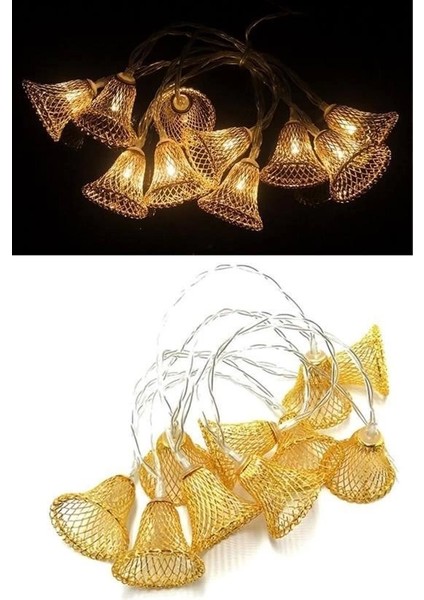 Bfs Parti ve Özel Gün Dekorasyonu Çan Şeklinde Metal Şerit LED Işık