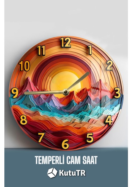 Kmodern ve Şık Dekor! 3D Görünümlü Temperli Cam Saat – 33 cm CSDW295 fiyatları