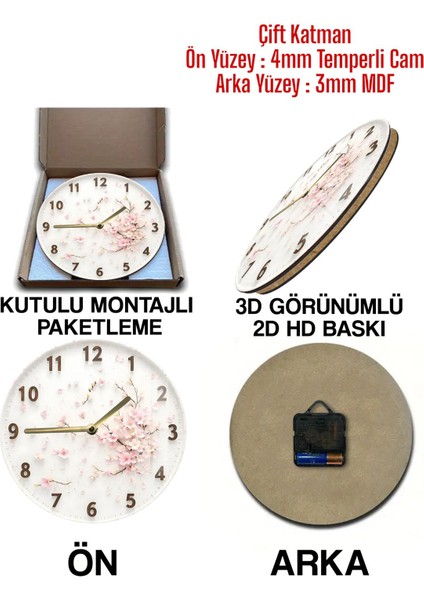 Şıklığın ve Dayanıklılığın Buluşma Noktası 3D Görünümlü Temperli Cam Saat – 33 cm CSDW268 indirimleri