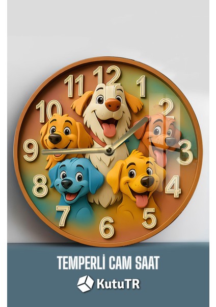 Evinize Sevimlilik Katacak Tasarım 3D Görünümlü Temperli Cam Saat – 33 cm CSDW160 fiyatları
