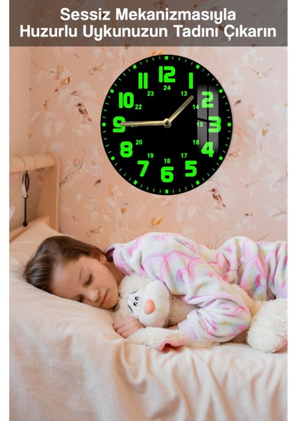 Gece ve Gündüz Şıklığı Bir Arada! 3D Görünümlü Temperli Cam Saat – 33 cm CSDW185 fırsatları