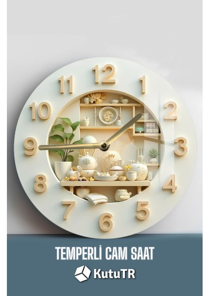 Şıklığın Zamanla Buluştuğu Nokta 3D Görünümlü Temperli Cam Saat – 33 cm CSDW332