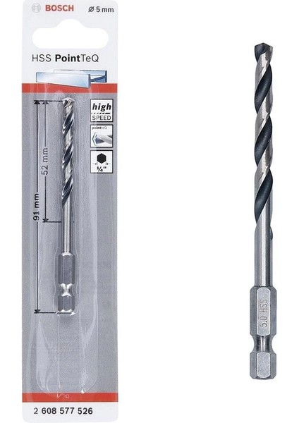 Bosch Pointteq Altıgen Şaftlı Hss Matkap Ucu 5 mm