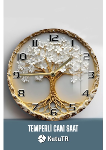 Şıklık ve Dayanıklılığı Bir Arada Sunan 3D Görünümlü Temperli Cam Saat – 33 cm CSDW285 fiyatları