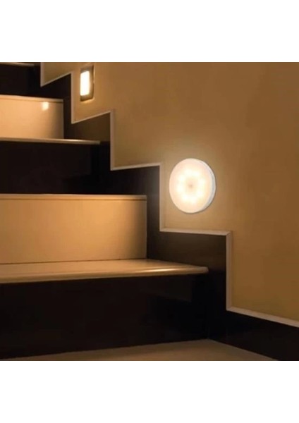 Bfs Hareket Sensörlü USB Şarjlı Spot Lamba Mıknatıslı ve Yapışkanlı Gün Işığı Renk LED