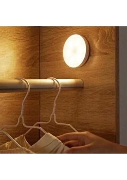 Bfs Hareket Sensörlü USB Şarjlı Spot Lamba Mıknatıslı ve Yapışkanlı Gün Işığı Renk LED