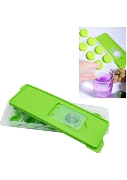 Bfs 12LI Kapaklı Yapışmaz Silikon Tabanlı Plastik Küp Buz Kalıbı indirimleri