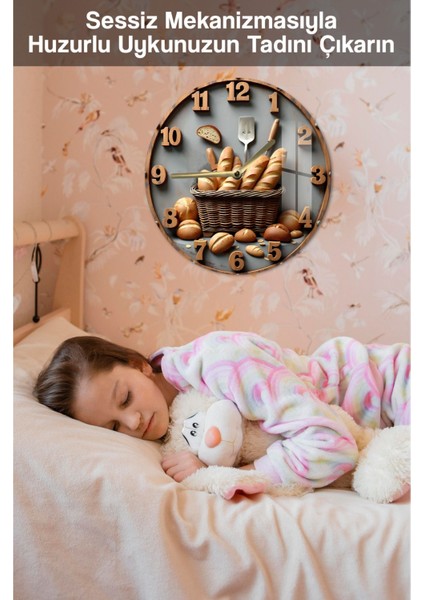 Ekmek Temalı Temperli Cam Duvar Saati – 33X33 cm CSDW347 modelleri