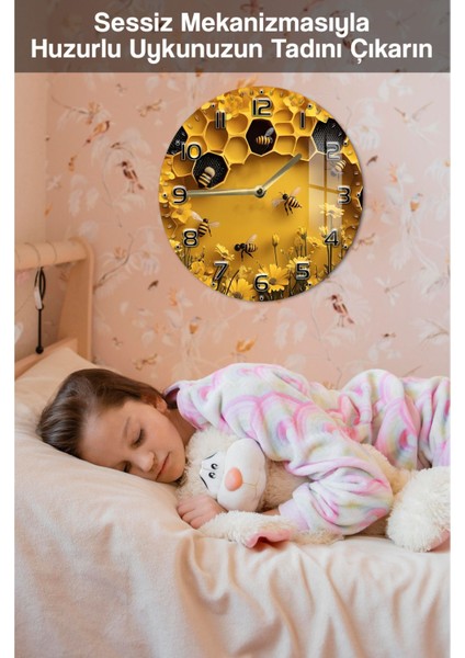 Doğadan Ilham Alan Şık Tasarım 3D Görünümlü Temperli Cam Saat – 33 cm CSDW346 modelleri