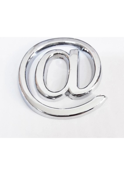 Cemax @ Işareti 3,75 cm Krom Yapışkanlı