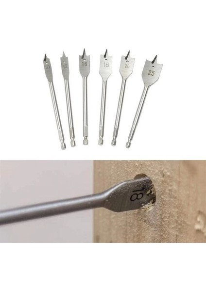 Bfs 6 Parça Tahta Ahşap Oyma Yaprak Matkap Ucu Seti