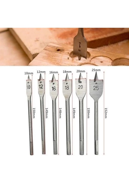 Bfs 6 Parça Tahta Ahşap Oyma Yaprak Matkap Ucu Seti