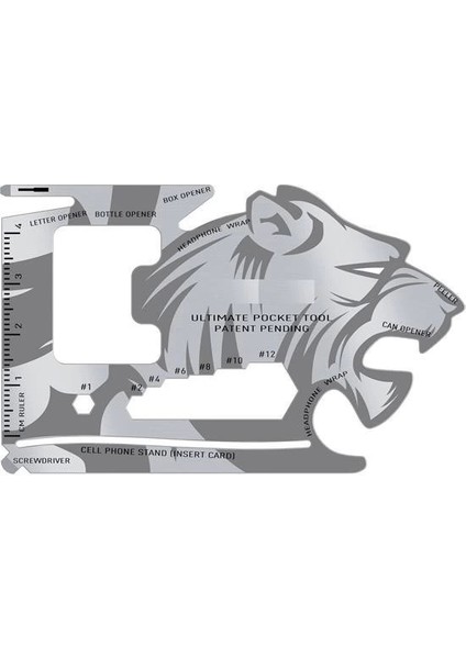 Bfs 18 Fonksiyonlu Cüzdan Içi Aslan Tasarımlı Kart Acil Durum Kiti fiyatları