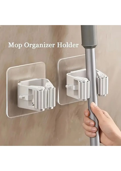 4 Adet Duvara Monte Paspas ve Süpürge Askısı, Banyo Için, Beyaz, Pratik ve Şık Düzenleyici fiyatları