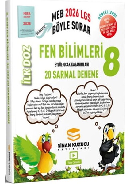 Sinan Kuzucu 2026 8. Sınıf Fen Bilimleri Ilk Doz Sarmal Branş Denemeleri modelleri